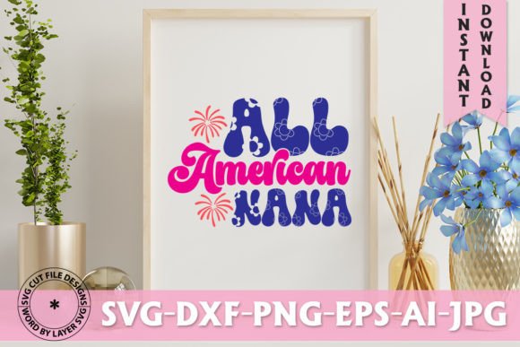 All American Nana Retro SVG: Vintage Design Assets