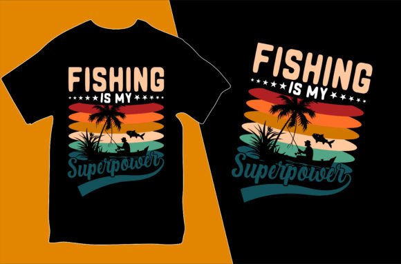 Fishing Retro Vintage T-shirt Design: A Creative Asset for POD