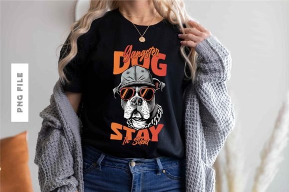 Gangster Dog Stay Silent T-shirt Design: A Bold Visual Statement