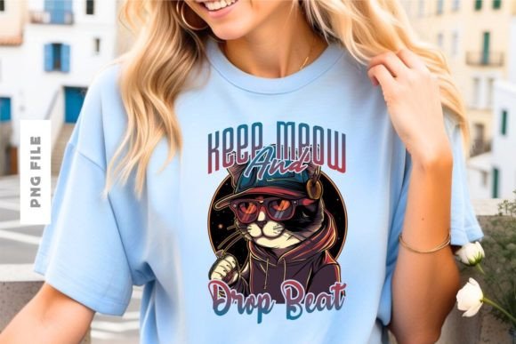 Keep Meow and Drop Beat: A Modern Graphic Design Asset