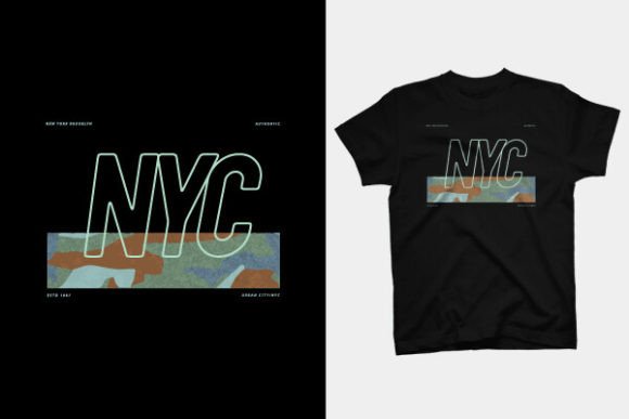 NYC-Inspired T-Shirt Design: Creative Illustrations & Typography