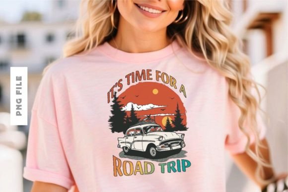 Ready-to-Print Road Trip T-Shirt Design: A Creative Asset