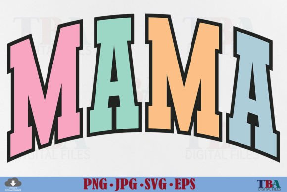 Retro Mama SVG Mom PNG Varsity Design: A Modern Creative Asset