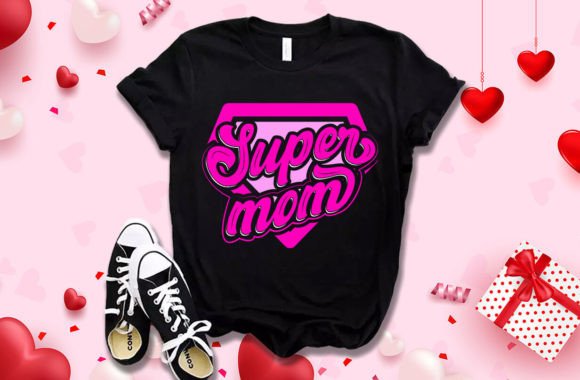 Super Mom Mother's Day T-Shirt Design: A Typography Masterpiece