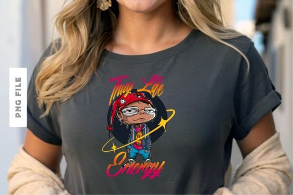 Thug Life Energy T-shirt Design: Bold Visual Impact